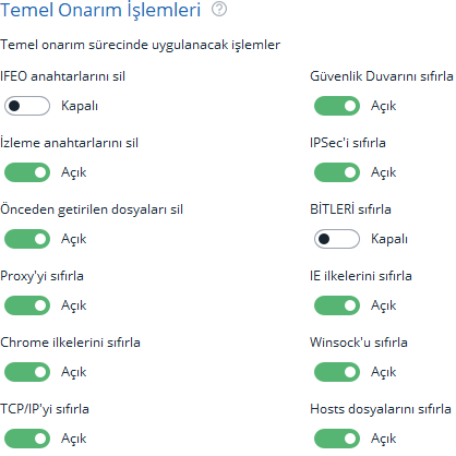 AdwCleaner Virüs Silme Programı- Önerilen Ayarlar