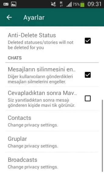 Ayarlar Mesaj ve Snap - TechnoVadi