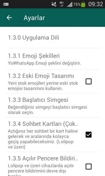 WhatsApp Plus - Ayarlar Emoji TechnoVadi