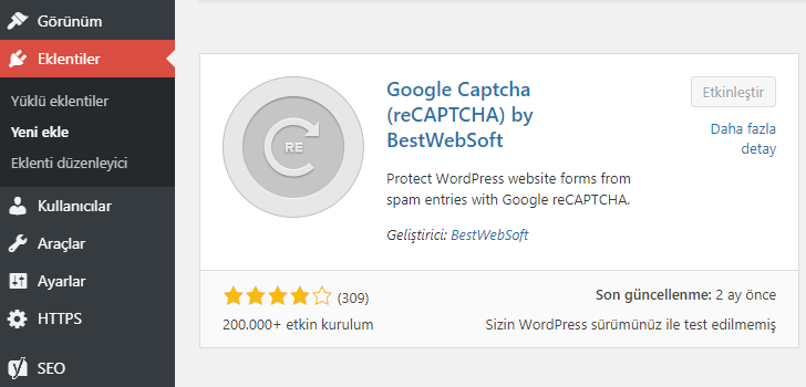 WordPress Spam Yorum Engelleme - Google Captcha TechnoVadi