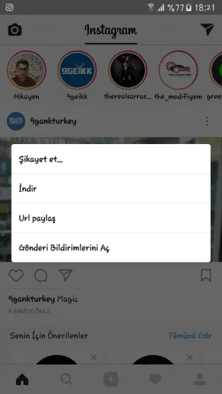 Instagram Video ve Resim İndirme Üç Tik