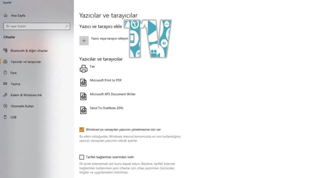 Yazıcıyı Sistemden Tamamen Kaldırma
