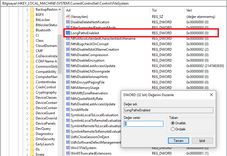 Dosya Yolu Çok Uzun Sorunu