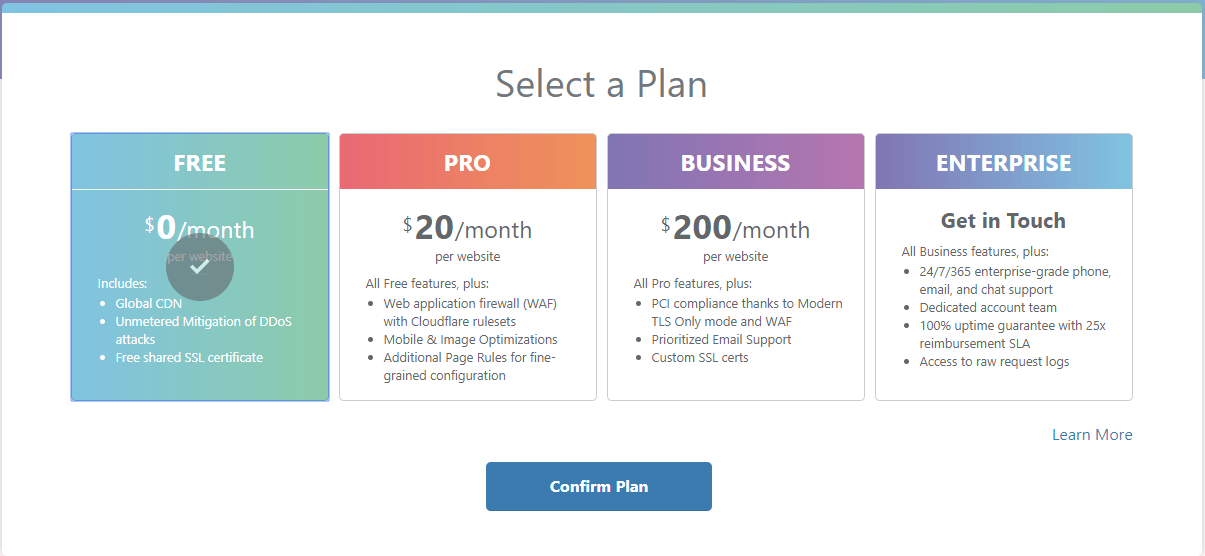 Bedava Cloudflare SSL - Free Plan