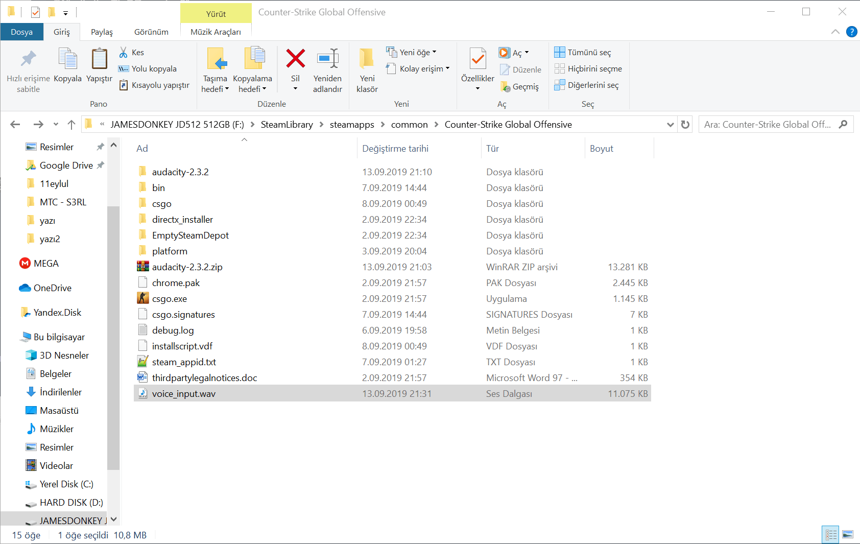 SLAM kullanmadan CS:GO'da müzik çalmak - Audacity voice input wav
