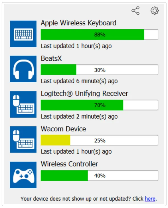 Bluetooth Battery Monitor Levels