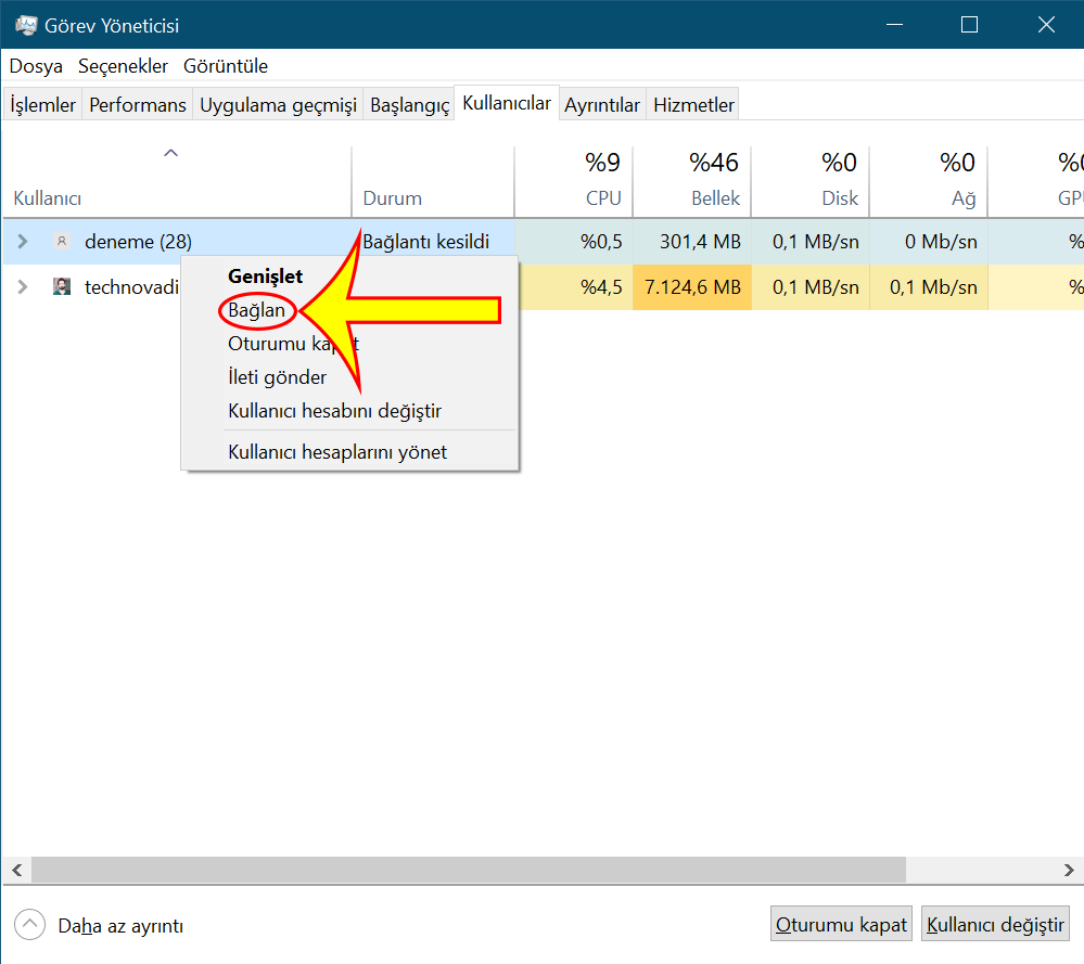 Windows Parolası Bilinmeyen Oturuma Bağlanma : Admin Girişi