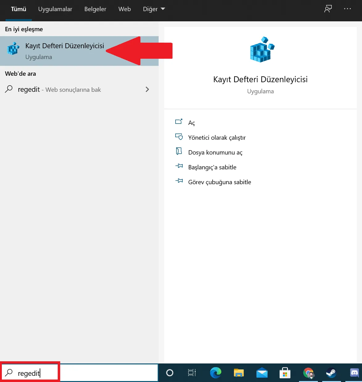 Bağlam menüsüne PowerShell ekleme - regedit