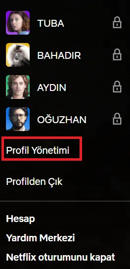 Netflix Otomatik Oynatma özelliği kapatma - Profil Yönetimi